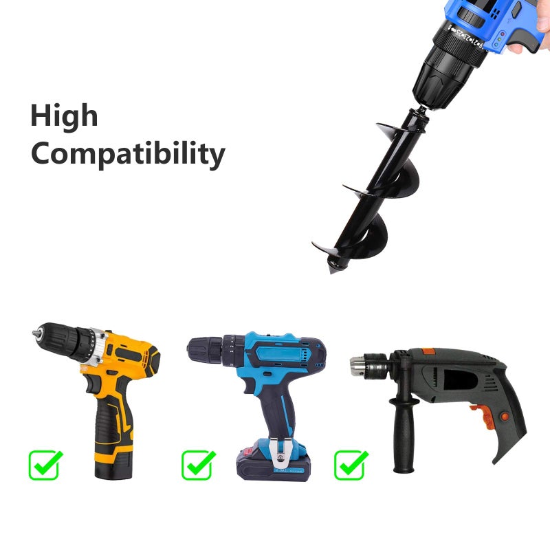 HUAPPNIO Bulb Planter Tool,Auger Drill Bit for Planting 3.15x8.66 Inch Suitable for 3/8â€Hex Drive Drill - Image 4